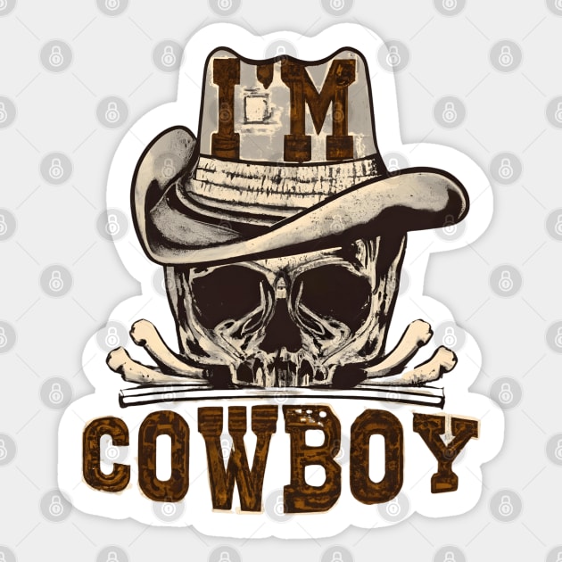 CowBoy skull hat Sticker by NomiCrafts